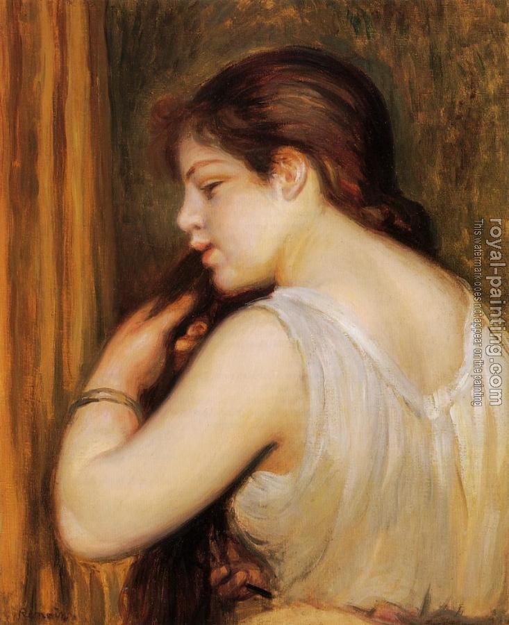 Pierre Auguste Renoir : The Coiffeur, Young Girl Combing Her Hair
